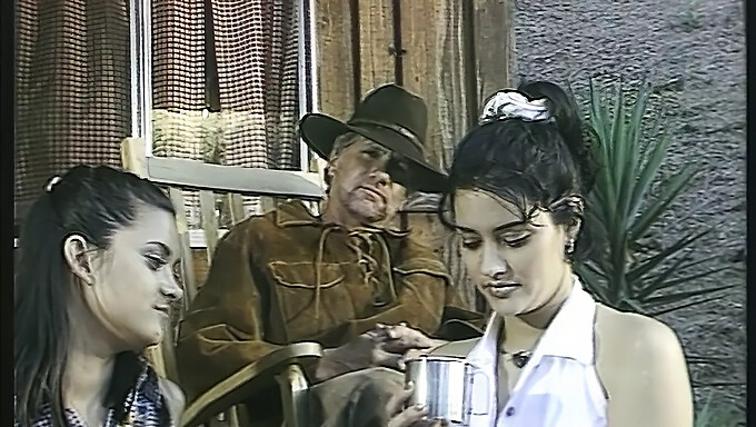 Brunette Beauty Indulges In Hardcore Sex With Two Cowboys