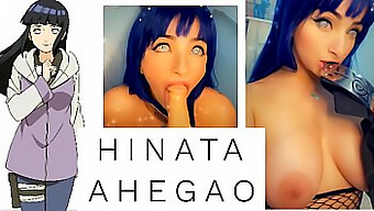 A Garota Cosplay Quente Hinata Faz Um Boquete Estilo Ahegao